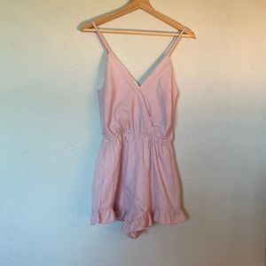 Favlux fashion pink and white stripe romper size small